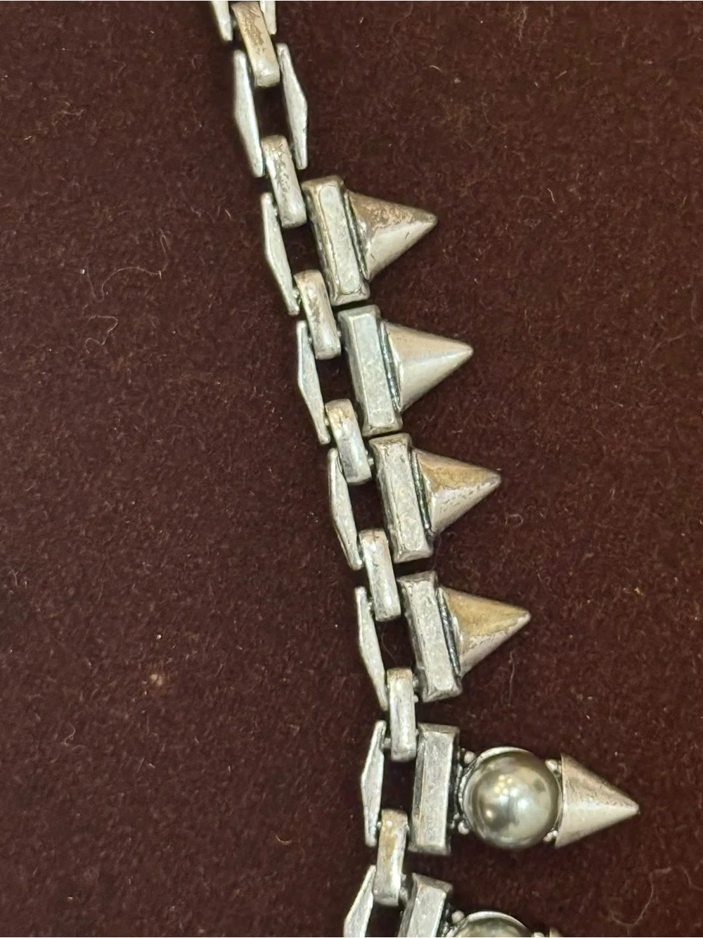 Stella & Dot Sterling Silver Spike Fringe Anklet - Silver